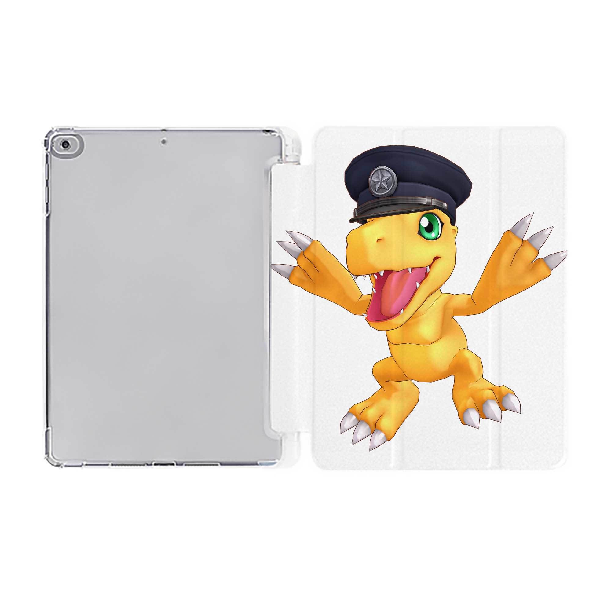 （画像用） Digimon デジタルモンスター/デジモン IPad ケース ペン収納付き 三つ折りスタンド PUレザー×シリコン 対応機種9.5/10.5/10.9インチ